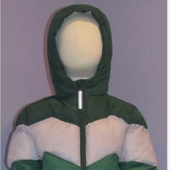 Cat & Jack Other - Cat & Jack Green Puffer Jacket NWT XS Faux Shearling Lined Hooded Full Zip